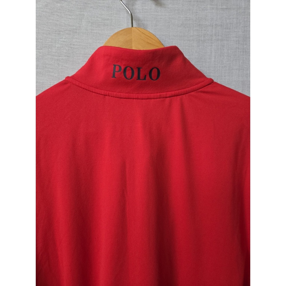 Polo Golf Ralph Lauren Pullover Mens Large 1/4 Zip Up Red Blue Lightweight - Picture 9 of 15